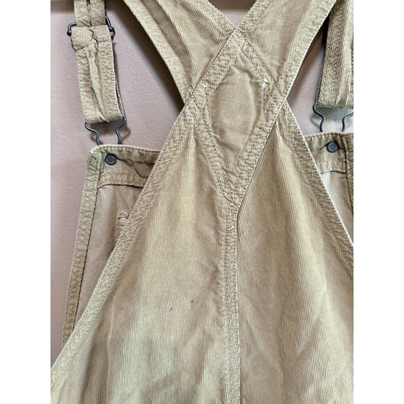 American Eagle Corduroy Tan Brown Overalls Size XXS Fall Cozy Preppy Layer Flaws - Picture 13 of 13